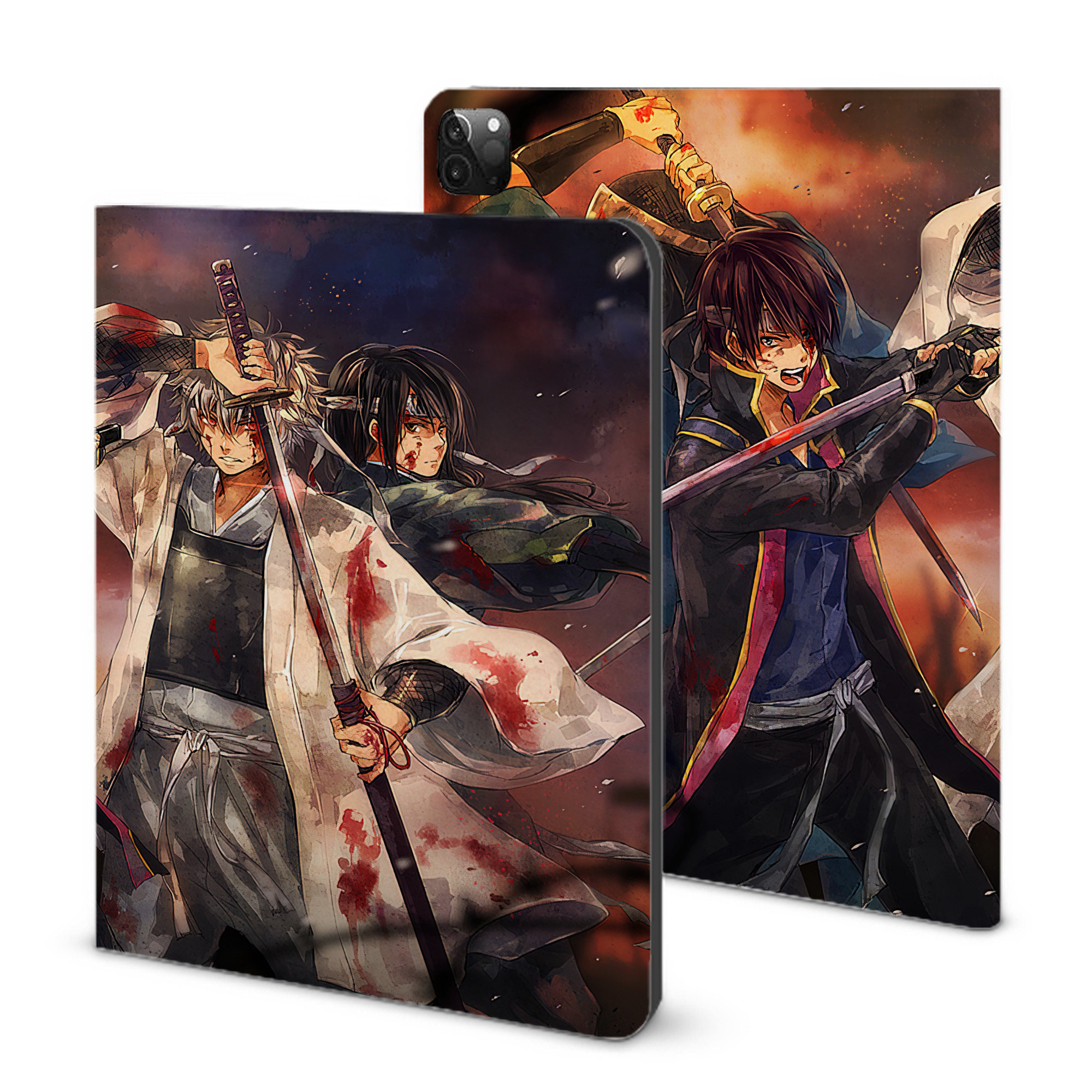 （画像用） ぎんたま 坂田銀時（さかたぎんとき） 神楽 志村新八（しむら しんぱち） GINTAMA Sakata Gintoki Kagura Shimura Shinpachi IPadケース ペンホルダー付き ブックスタイルデザイン